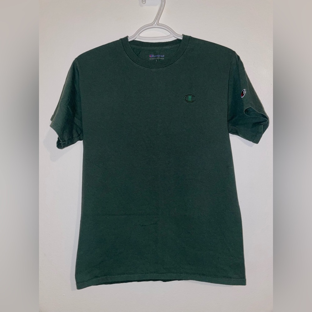 Champion Green Embroidered Logos Tshirt
